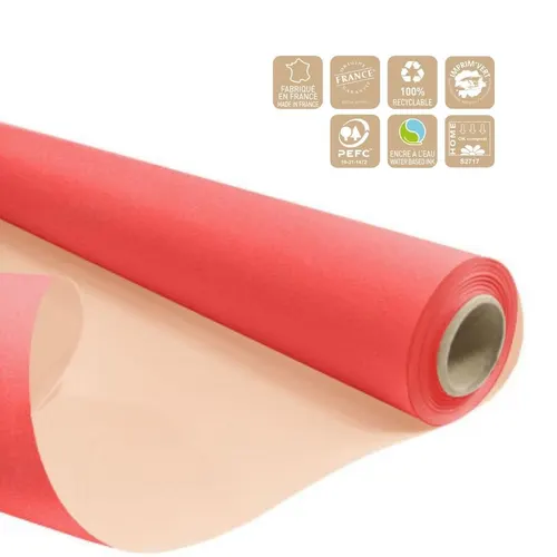 Obojstranný baliaci papier Duo ružový 80 cm, návin 40 m