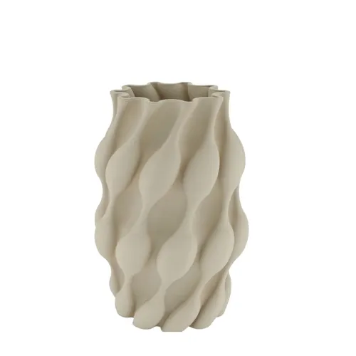 Keramická 3D váza krémová ⌀ 19 × 25 cm