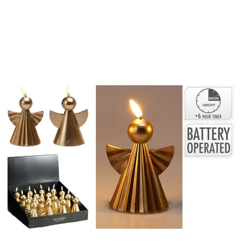 Vianočná dekorácia LED Angel mix ex.AAA zlatá 9 × 7 × 11 cm