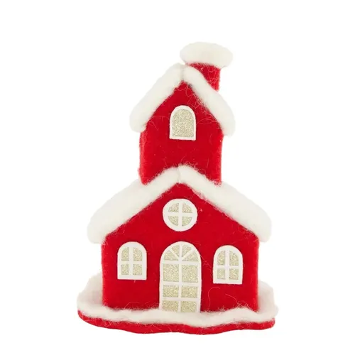 Vianočná dekorácia dekoračný santa church červená 14 × 9 × 17 cm