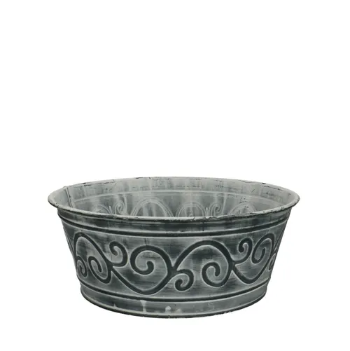 Zinok Barok tácka sivá ⌀ 22 × 10 cm