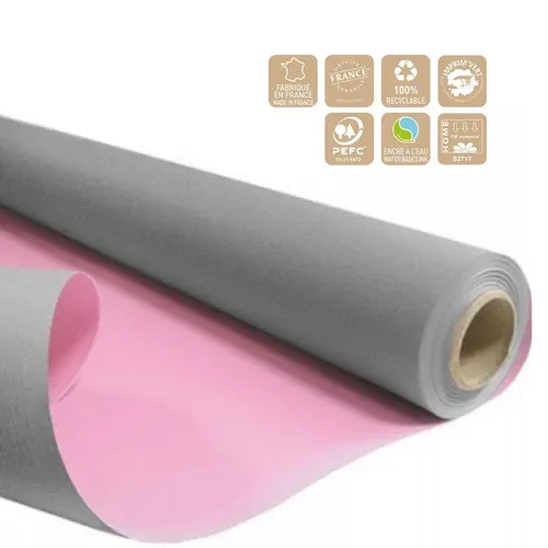 Obojstranný baliaci papier Duo ružový 80 cm, návin 40 m
