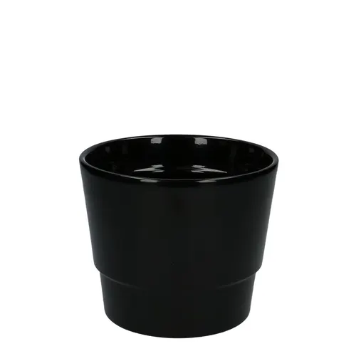 Keramický kvetináč Basic čierny ⌀ 14,5 × 12 cm