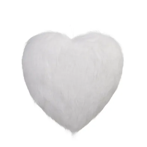 Závesné chlpaté srdce biele ⌀ 23 cm