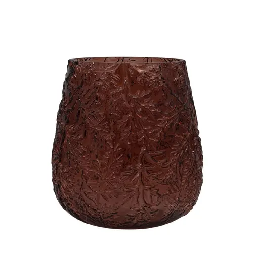 Jesenná dekorácia sklo váza Forest hnedá ⌀ 20 × 21,5 cm