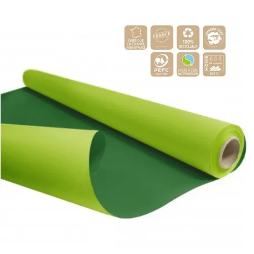 Obojstranný baliaci papier Duo zelený 80 cm, návin 40 m
