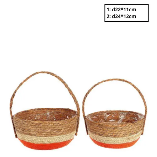 Košíky Makka s uchom oranžové ⌀ 24 × 12 cm, sada 2 ks