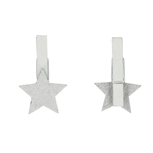 Vianočná dekorácia Pegs hviezda strieborná 3 cm