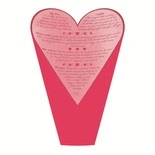 Obal na kvety Love Letters červený 50 × 35 × 10 cm