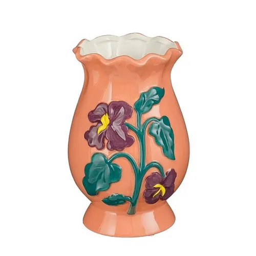 Keramická váza Fleurs lososová ⌀ 13,5 × 22 cm
