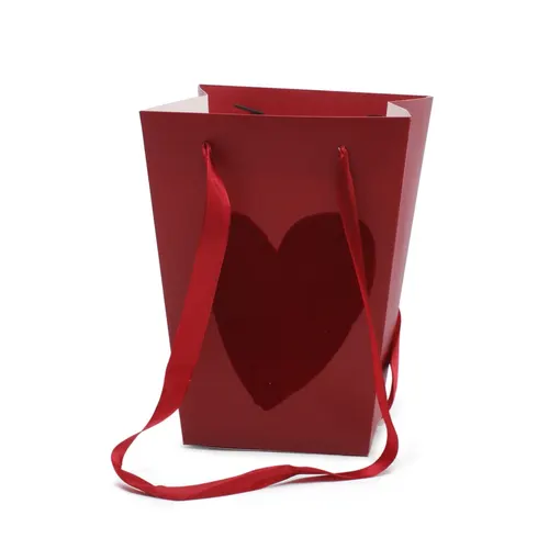 Zamatová taška Velvet Love červená 11 × 20 cm