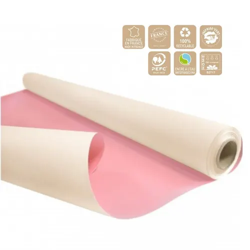 Obojstranný baliaci papier Duo ružový 80 cm, návin 40 m