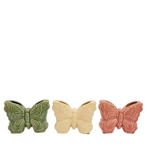 Keramická váza motýľ mix farieb 15 × 4 × 11 cm