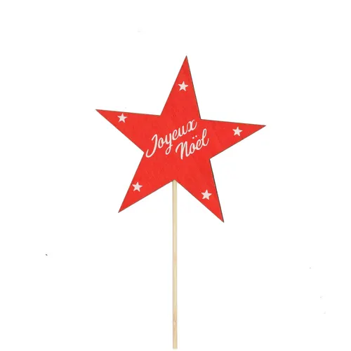 Hviezda Joyeux Noël červená na zápichu 50 cm