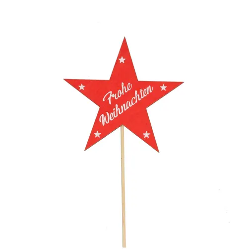 Hviezda Frohe Weihnachten červená na zápichu 50 cm