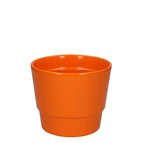 Keramický kvetináč Basic oranžový ⌀ 14,5 × 12 cm