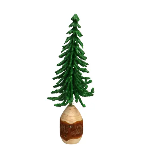 Vianočná dekorácia stromček Picea wax zelená ⌀ 9 × 21 cm