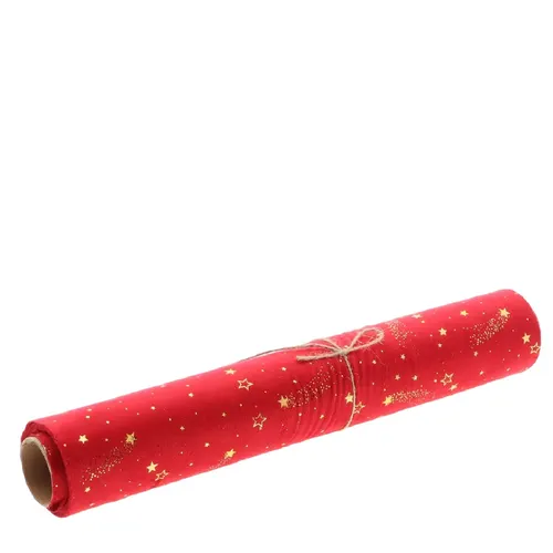 Vianočná dekorácia Table runner Norva červená návin 3 m, 340 mm