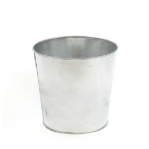 Zinkový kvetináč strieborný ⌀ 20,5 × 19 cm