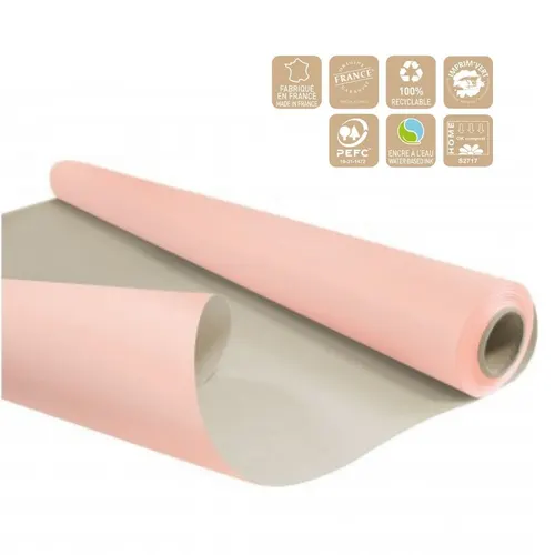 Obojstranný baliaci papier Duo ružový 80 cm, návin 40 m