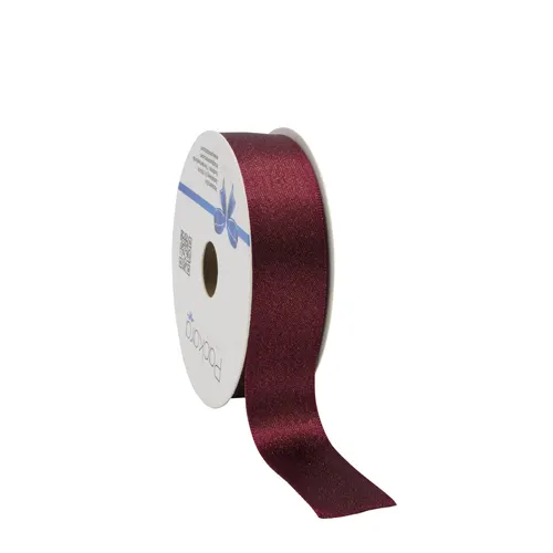 Vianočná dekorácia stuha satin Luxury bordová návin 20 m, 25 mm