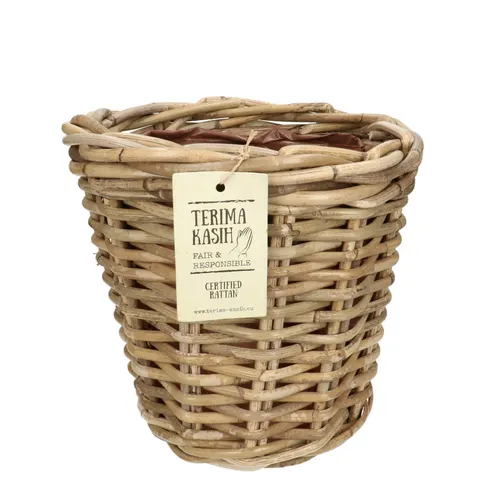 Ratanové vedierko Terima hnedé ⌀ 22 × 21 cm, 3 l