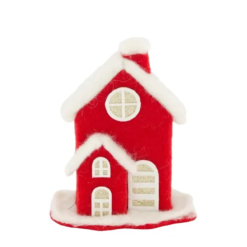 Vianočná dekorácia dekoračný santa house červená 14 × 8 × 17 cm