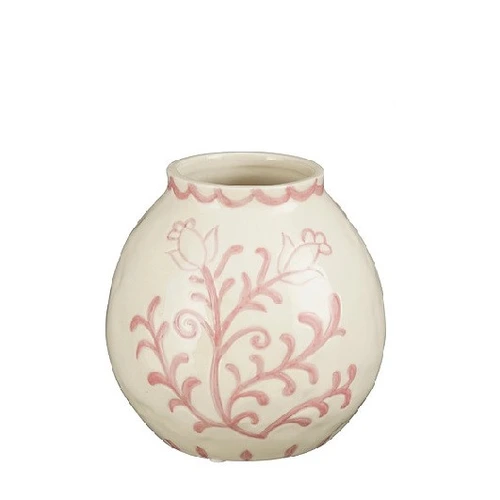 Exkluzívna keramická váza Flo krémová ⌀ 13,5 × 13,5 cm