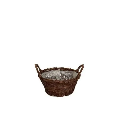 Vŕbový košík hnedý ⌀ 15 × 8 cm