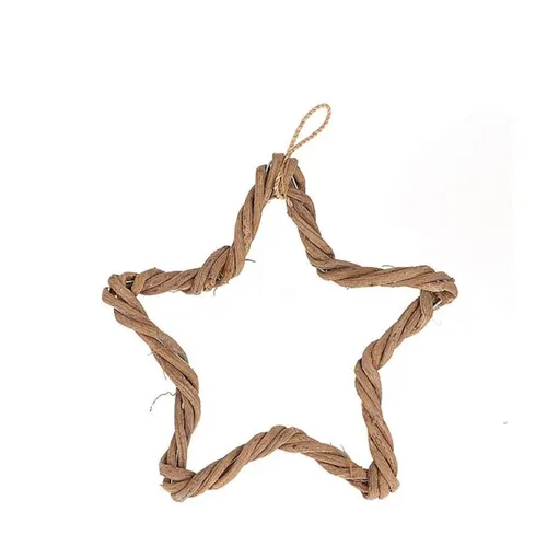 Vianočná dekorácia závesný hviezda Twisted hnedá 25 cm