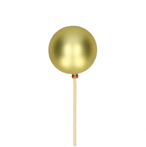 Matná vianočná guľa zlatá na zápichu ⌀ 6 cm
