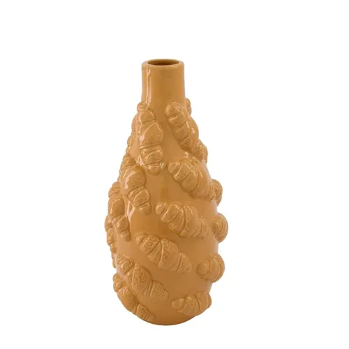 Keramická váza Croissant hnedá ⌀ 16 × 34 cm