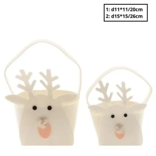 Vianočná dekorácia taška reind.felt biela ⌀ 15 cm, sada 2 ks