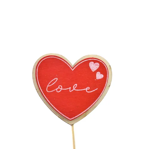 Srdce Love červené na zápichu 12 cm