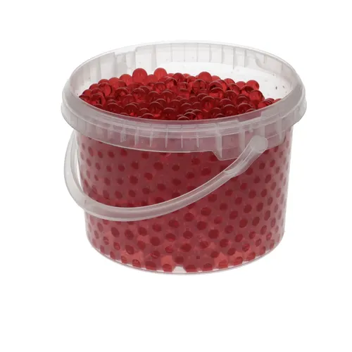 Dekoračná drť Decogel Pearls červená 9 mm, 3 l