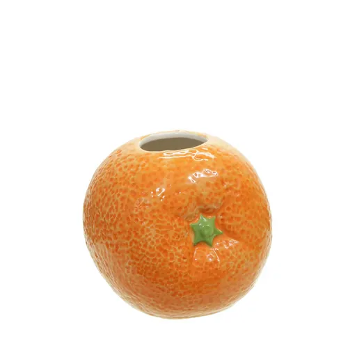 Keramická váza pomaranč oranžová ⌀ 2 až 10 × 10 cm