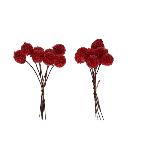 Jesenná dekorácia Raspberry/wire červená ⌀ 1 cm