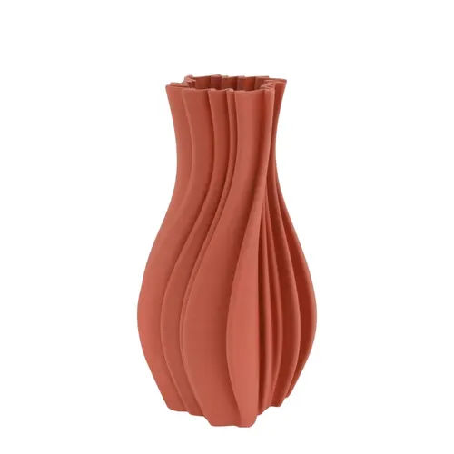 Keramická 3D váza červená ⌀ 16 × 30 cm