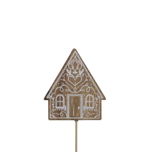Domček hnedý na zápichu 6 × 7,5 cm