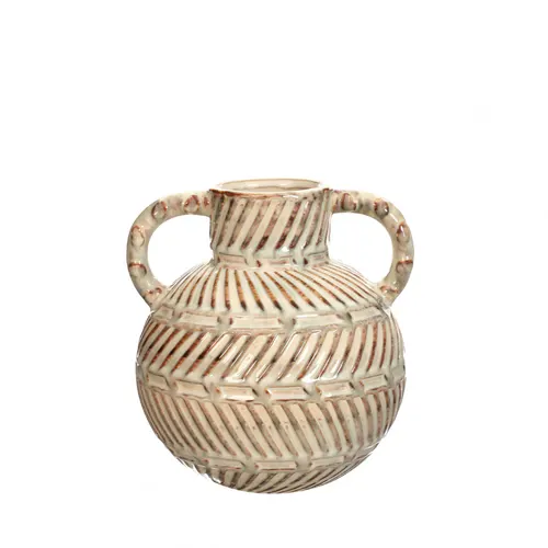 Exkluzívna keramická váza Bali krémová ⌀ 19,5 × 20 cm
