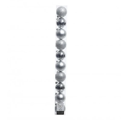 Plastové vianočné gule strieborné 60 mm
