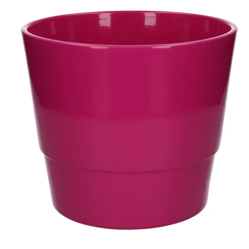 Keramický kvetináč Basic fuksiový ⌀ 22 × 19 cm