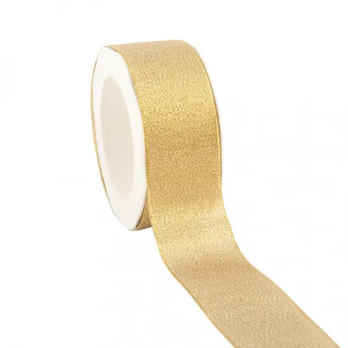 Vianočná dekorácia stuha Flare zlatá návin 20 m, 38 mm