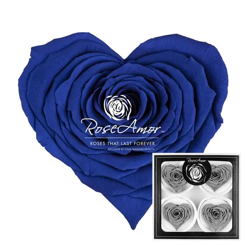 Stabilizovaná ruža v tvare srdca Corazon Bella ⌀ 7 cm, modrá BLU03