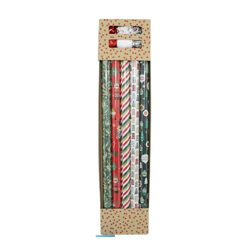 Vianočná dekorácia Wrapping papier +ribbon 70 cm