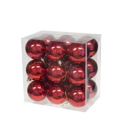 Plastové vianočné gule červené 60 mm
