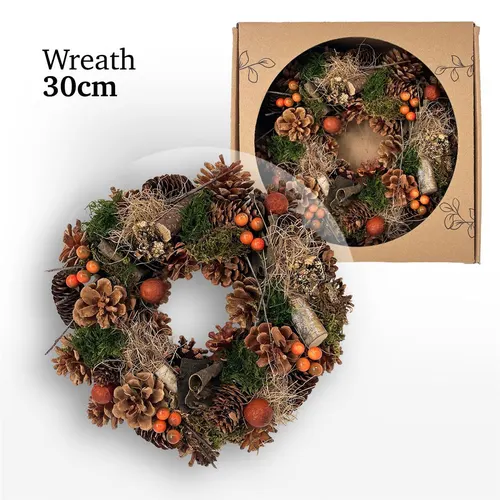 Wreath Frost Orange Berries 30 cm