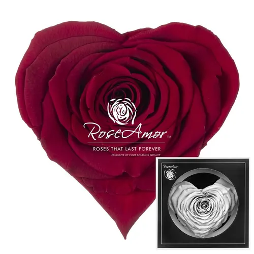 Stabilizovaná ruža v tvare srdca Corazon ⌀ 9 cm, červená RED01
