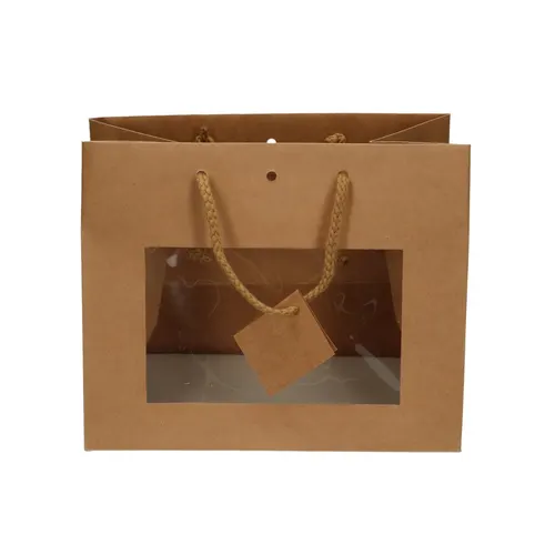 Darčeková taška Chic hnedá 14 × 24 × 19 cm