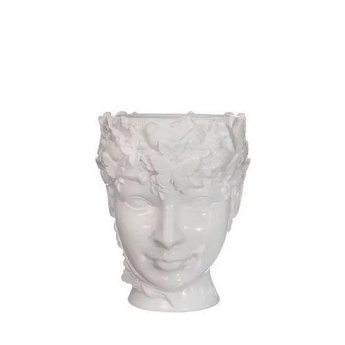 Exkluzívny keramický kvetináč Lady biely ⌀ 12 × 14,5 cm